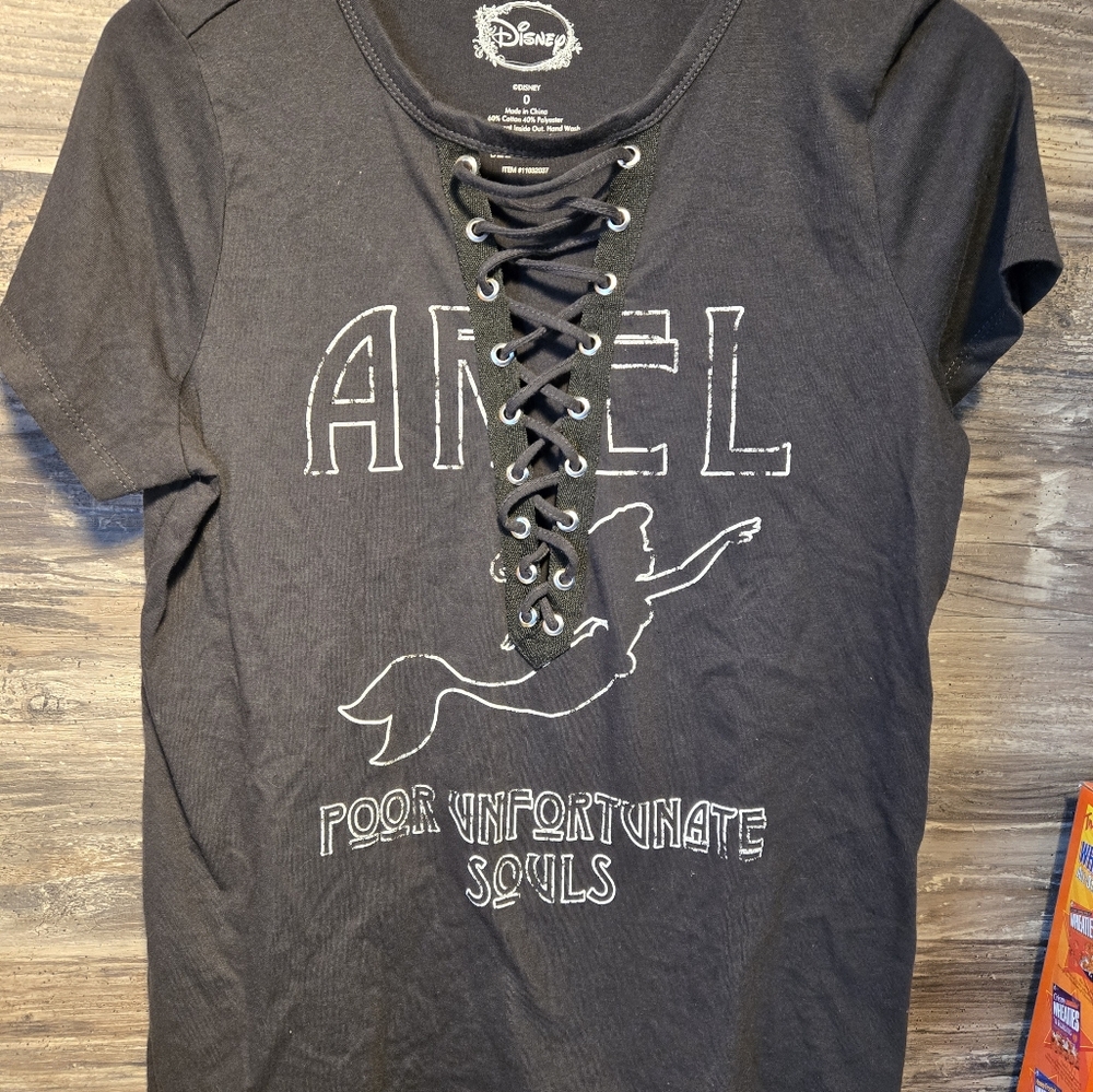 Disney Black Ariel‎ Lace-Up T-Shirt